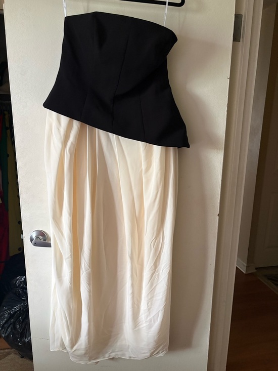Arrange Dresses & Skirts - ASOS Arrange Strapless Black and Cream Two-Tone Midi Dress